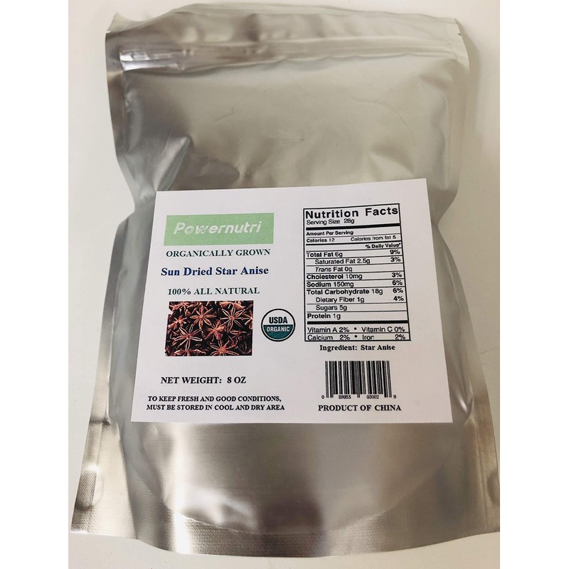 (8 OZ ) 100%ALL Natural Sun Dried Star Anise ,Star