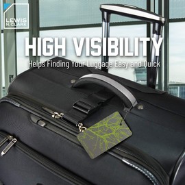 Lewis N. Clark Travel Luggage Tag and Suitcase Identifiers for Women and Men, Carry on, Backpack and More, Green Branches, Single