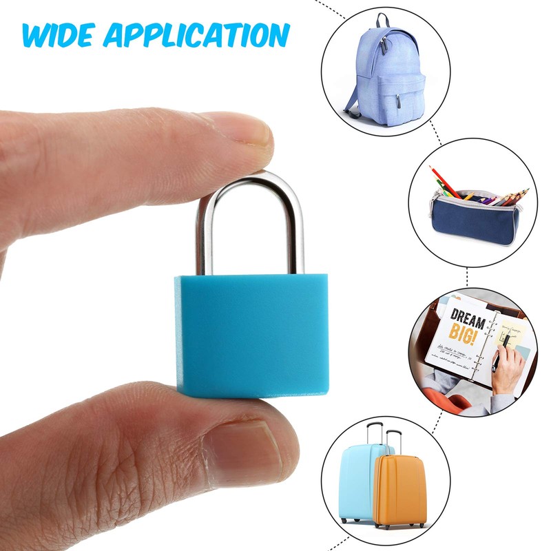 10 Pieces Mini Padlock Suitcase Locks 1.25''with Keys Multicolor Keyed
