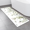 FNLNDO Sage Green Bathroom Rugs Long Leaf Bath Mats Eucalyptus