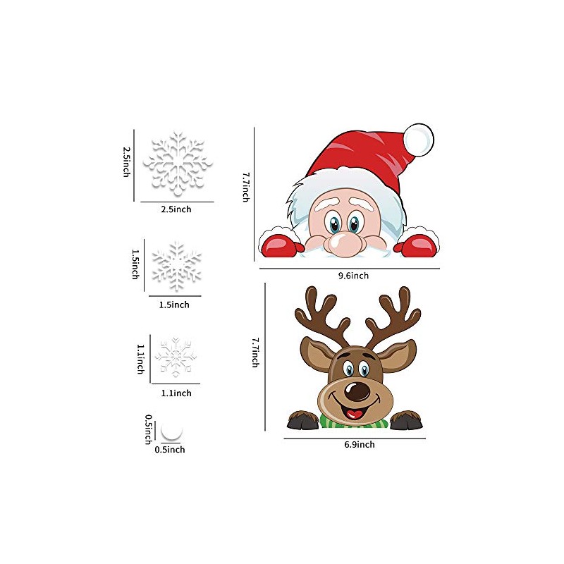 CCINEE 6 Sheets 300 Pcs Christmas Window Clings, Snowflake Reindeer