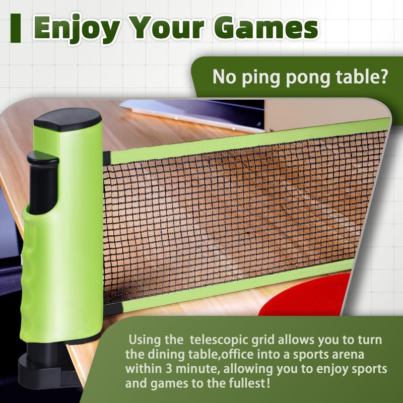 SPORTOUT Retractable Ping Pong Net, Portable Table Tennis Net Rack,