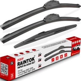 RAINTOK Windshield Wiper Blades Replacement for 2007-2014 Ford Edge Original Factory Quality Front Rear Wipers Blade Set for My Car - 26" 20" 14" (Pack of 3)