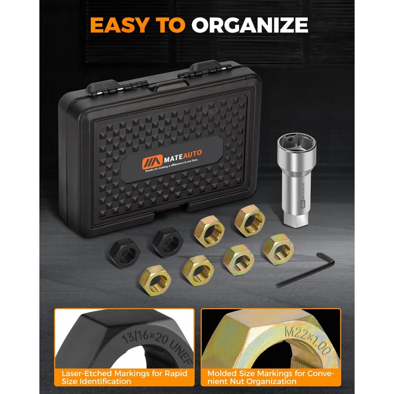 MateAuto Axle Spindle Rethreading Kit,10 Piece Precision Restorer Master Repair