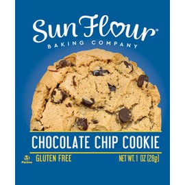 Sun Flour Baking Company Chocolate Chip Cookie, Vegan, Gluten Free, Non GMO, 1 oz (1oz, Gluten Free Chocolate Chip) 24 Pack