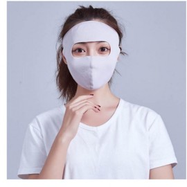 Comfortable & Breathable Full-Coverage UV Protection Face Mask for Summer Golf Grey 3ea