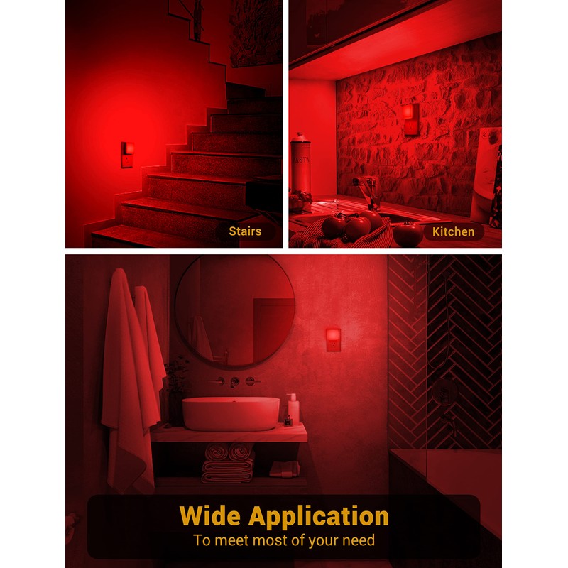JandCase Red Night Light, Red NightLight[2 Pack],0.3W LED Night Light