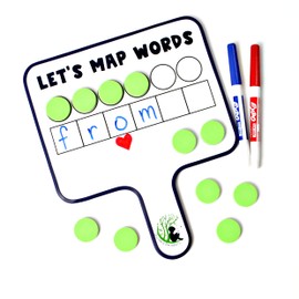 Word Mapping Paddles | Orthographic Mapping & Science of Reading Manipulatives | 6 Double-Sided Magnetic Whiteboard Paddles w/ 36 Magnetic Discs