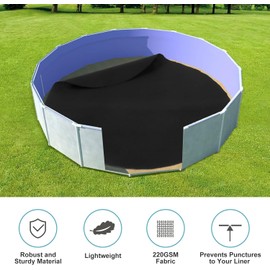 GarveeLife Pool Liners 18 Ft Round Above Ground, Pool Pads Strong Geotextile Material Prevent Punctures by Roots, Rocks and Grass, Enhances Swimming Comfort (18 Foot Round)