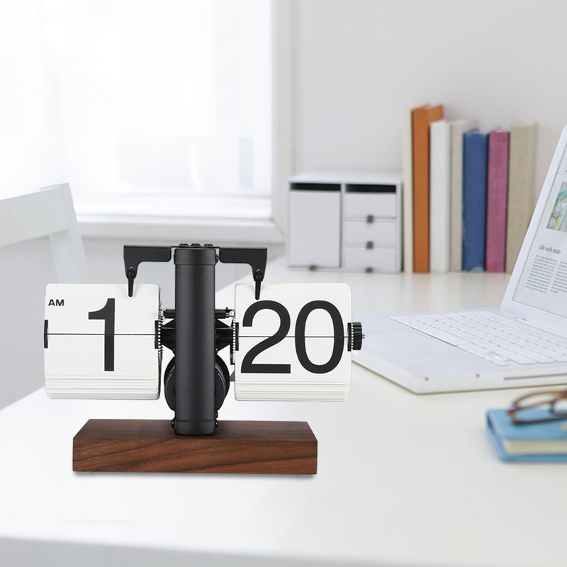 Digital Flip Clock 12h Single Sided Large Numbers Automatic Retro
