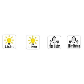 Pack of 4 Switch Stickers Bell Light Symbols, Decal (R23/19/2) (1.5 cm x 1.5 cm)