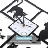 Fdit Wall Clock Black Cat Style Wall Clock Simple Kitten
