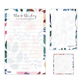 Faithworks Christian Gifts - Large, Small and Self Stick 3-Piece Inspirational Notepad Set, Rejoice and Be Glad