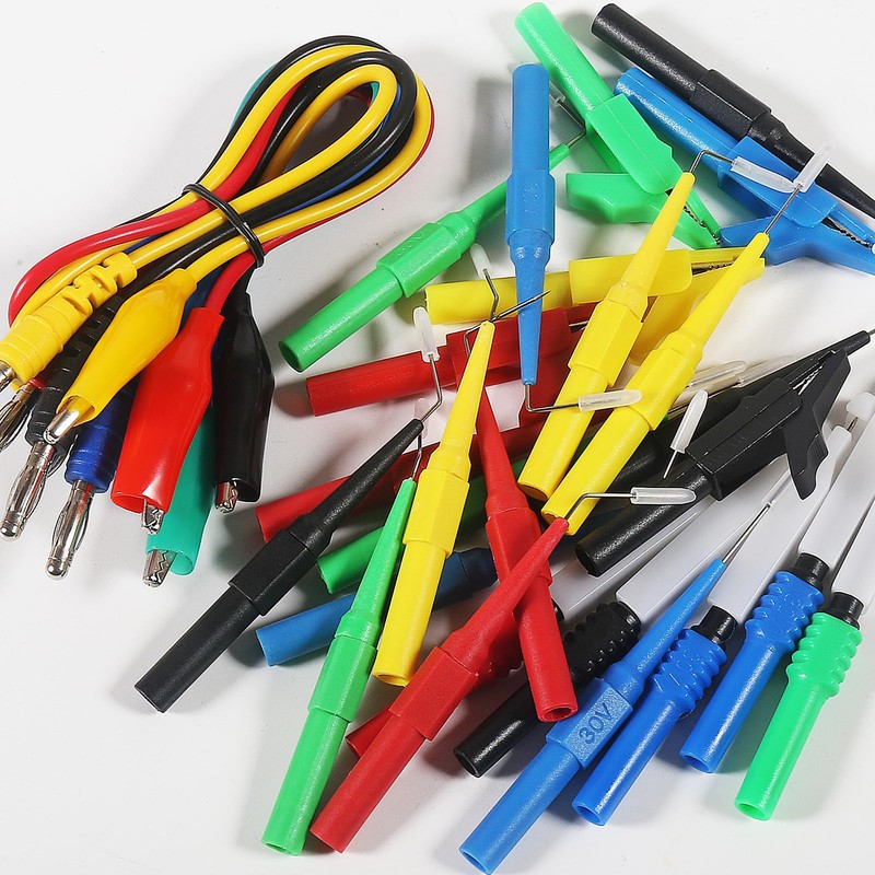 30PCS Back Probe Kit, Banana Plug to Copper Alligator Clip