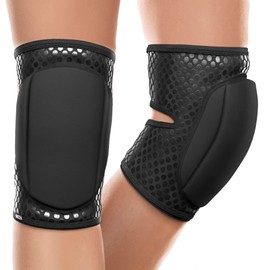 Queen Wear – Sleek Black Grip – Pole Dance Knee Pads – Perfect Woman Protection for Pylon Ballet Modern Dance (L)