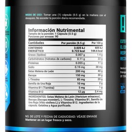 Clear Blend de 90 cápsulas. Ingredientes naturales: Hongo Melena de León, Bacopa, L-Tirosina, L-Teanina, Vitamina B1, Semilla de Uva Roja y Vitamina B12. Clear Blend B Life.