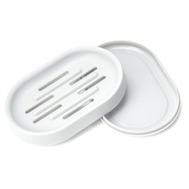 Topsky 2 Pack Soap Dish for Shower,Soap Dishes Soap Savers for Bar Soap, Soap Bar Holder Shower with Drip Tray, Plastic Soap Holders with Drain for Kitchen Sink, Easy to Clean,Dry,White