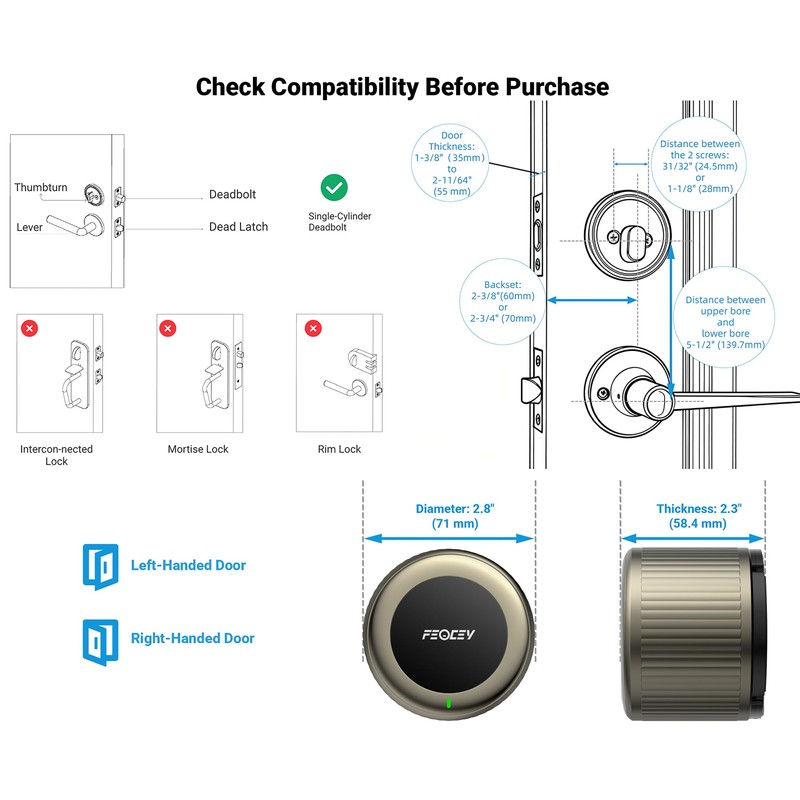 Retrofit Smart Lock for Existing Deadbolt, Built-in Wi-Fi