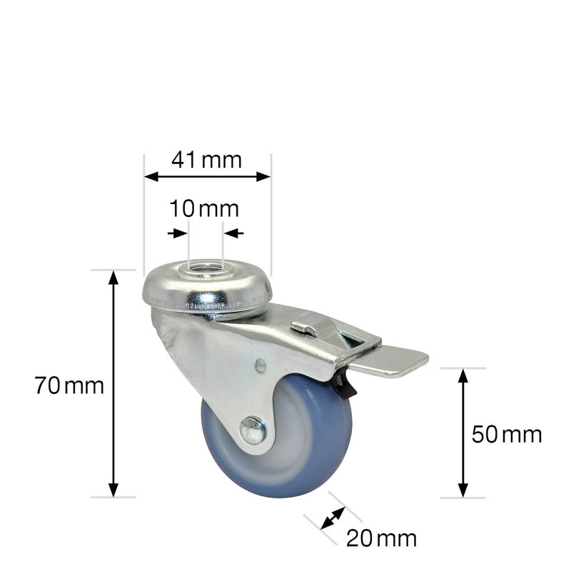 Wagner 23355001 Soft Swivel Castor with Back Hole Eco Diameter