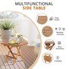 Yardgrace Teak Wood Patio Side Table, Square Folding Outdoor Side