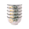 5 Pack Porcelain Bowls With Lotus Pattern, 4.5" x 2.36"