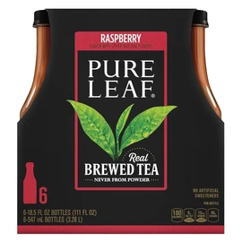 Pure Leaf Iced Tea, Raspberry Black Tea, 18.5 oz (Pack of 6)