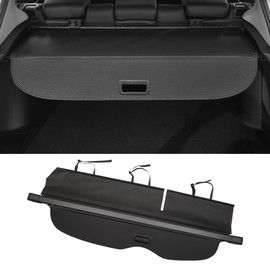 Motoforti Car Trunk Retractable Cargo Cover for Jeep Grand Cherokee 2011-2021 Rear Trunk Parcel Shelf Luggage Security Shield Shade, PU Leather, Gloss Black