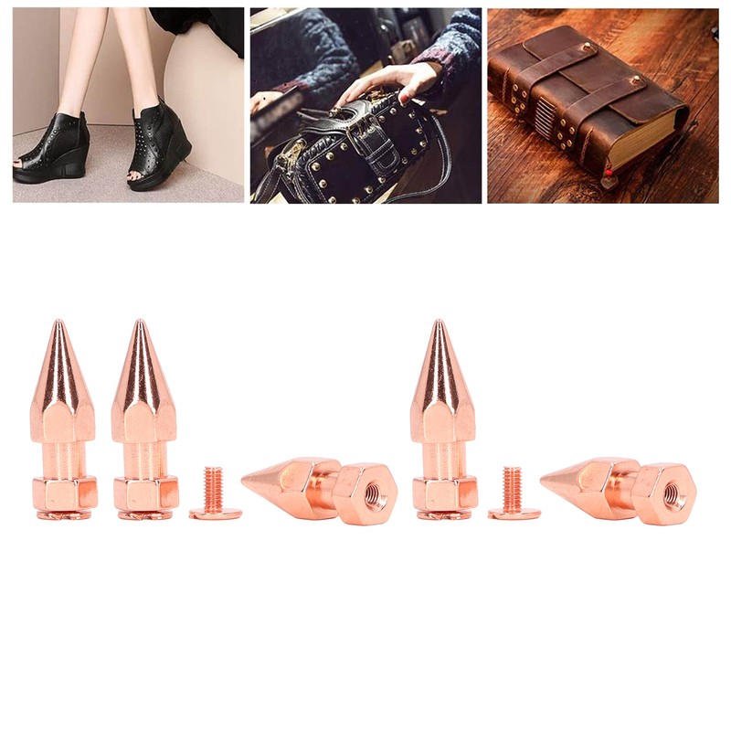 5Pcs Clothing Spikes 8x26mm Hex Rose Gold Strong Copper Punk
