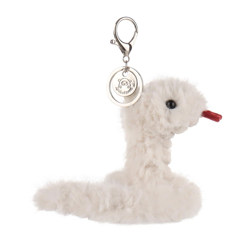 Apricot Lamb Black Snake Plush Keyring, 10 cm