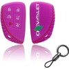 Silicone Key Fob Cover Compatible with 2021 2022 2023 2024 2025 Chevy Tahoe Suburban Key Shell Accessories Key Fob Cover Case Protector Rubber Fob Protector 6 Button (Pink)