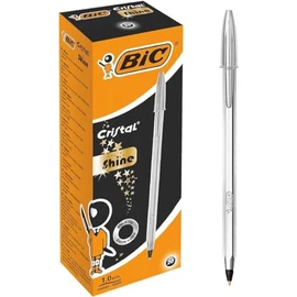 BIC Cristal Medium Shine Silver Body - Black 