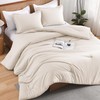 Andency Beige King Size Comforter Set, 3 Pieces Boho Bed