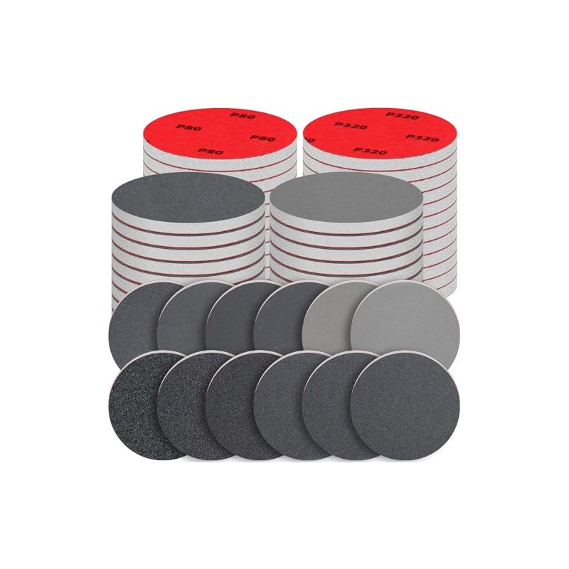48 Pcs 3 inch Round Sanding Sponge 80-3000 Grit Sandpaper