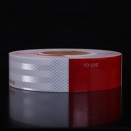 Max-Bencoo Reflective Tape 2" X 160' Red/White High Intensity DOT-C2 Trailer Reflector Tape Outdoor Waterproof Conspicuity Self-Adhesive Reflectors for Cars, Trucks, Trailers, Boats, Signs (160 FT)
