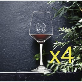 Unmarked Mountain Outdoor Wine Glasses x4 Premium 12 Oz Personalize Nature Wildlife NEW