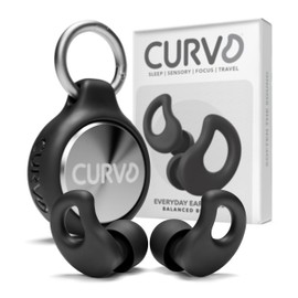 CURVD Paquete De Tapones Para Los Oídos De Uso Diario + Estuche Con Clip, El Tapón Para Los Oídos Perfecto Para Dormir, Viajar, Sensibilidad/Cancelación De Ruido + Estuche Con Clip, Contenedor Imperme
