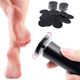 Electric Callus Remover, Foot Sander, Enhanced Pedicure Tool with Speed Controller and 60 Spare Sanding Discs for Men and Women, removes calluses, Dead and Dry Skin, Pink and Black Color. (Black)