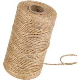 Cuerda de yute de 330 pies, 3 capas, cinta de arpillera de 2 mm de diámetro, cuerda de jardinería, resistente, artes y manualidades o envoltura de regalos, natural