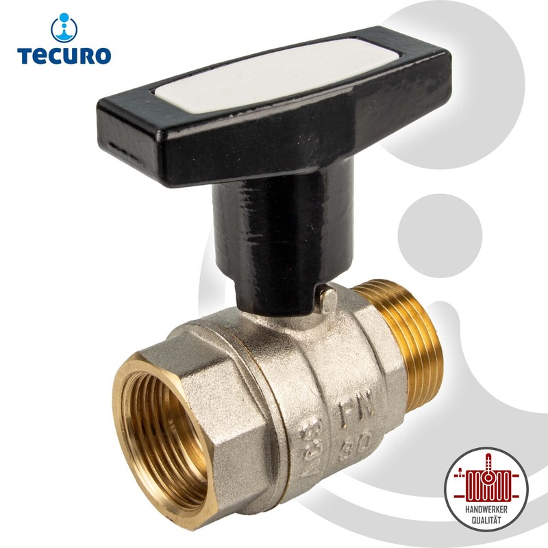 tecuro Ball Valve, Internal x External Thread Rp 3/4 Inch