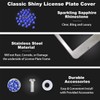 Gioyonil 2 Pack License Plate Frames: Stainless Steel Handcrafted Sapphire
