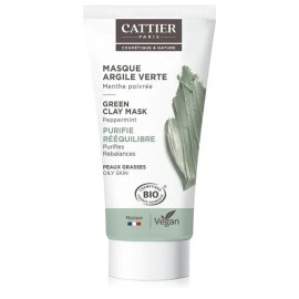 CATTIER 그린 클레이 마스크 30ml 4팩 Cattier mini mask with peppermint green clay 30ml CATTIER Green Clay Mask 30ml 4 Packs