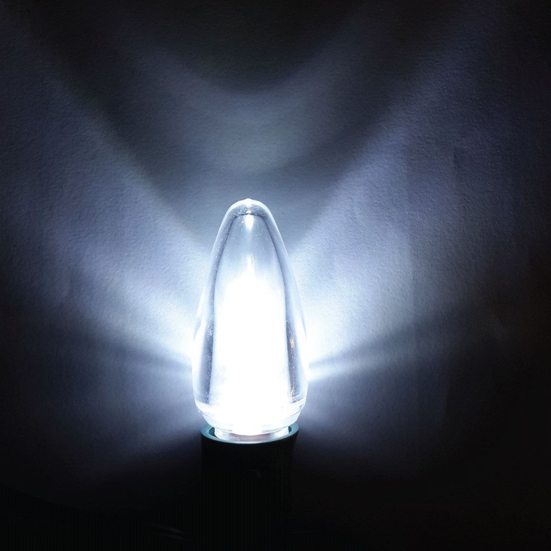 EZLS Cool White C9 Smooth LED Bulb Transparent Lens -