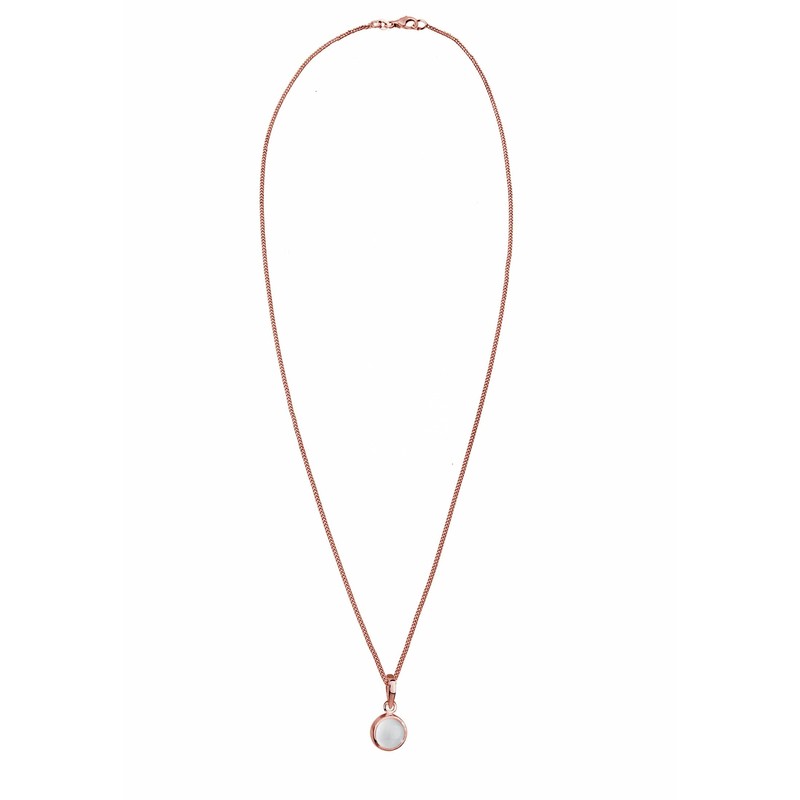 Elli Women's Round Pendant Necklace with Moonstone in 925 Sterling
