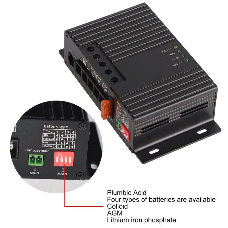 MPPT Solar Charge Discharge Controller Dual Battery Charging 12V Solar