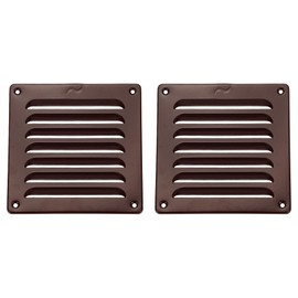 PATIKIL 6x6 Inch Aluminum Vent Cover, 2pcs Screen Air Grille Ventilation Cover HVAC Louvered Grill for Home Kitchen Fireplace Bathroom Wall Ceiling, Brown