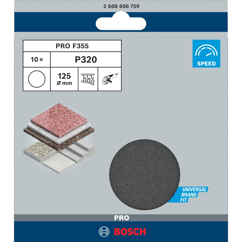 Bosch 10 x PRO Plastic and Hard Stone F355 Sanding