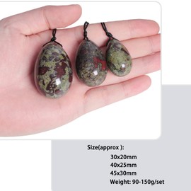 Nupuyai Nupuyai Dragon Blood Stone Crystal Stone Yoni Eggs Set of 3, Drilled Massage Stone for Women Kegal Exercise Eggs Strengthen Pelvic Floor Muscles