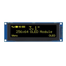 DWEII 2PCS 3.12 inch OLED Display 256x64 OLED LCD Display SSD1322 Module 16pin for Arduino (Yellow)