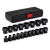 EMENTOL 19 Pieces 3/8" Drive Low Profile Nano Impact Socket