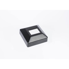 Post Cover Plate for 2" Floor Flange, Flange Base Shoe for Railings, Post Skirt Cover, one-Piece, Black